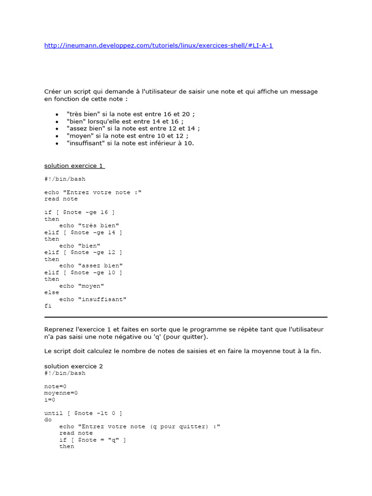 Exemples de scripts Bash pratiques | PDF | Programmation informatique ...