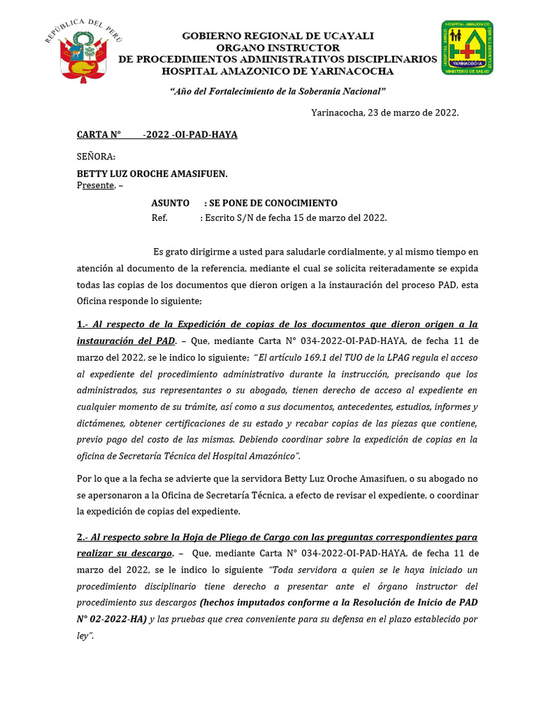Carta Responde Lo Reiterado Por Abog | PDF | Justicia | Crimen y violencia