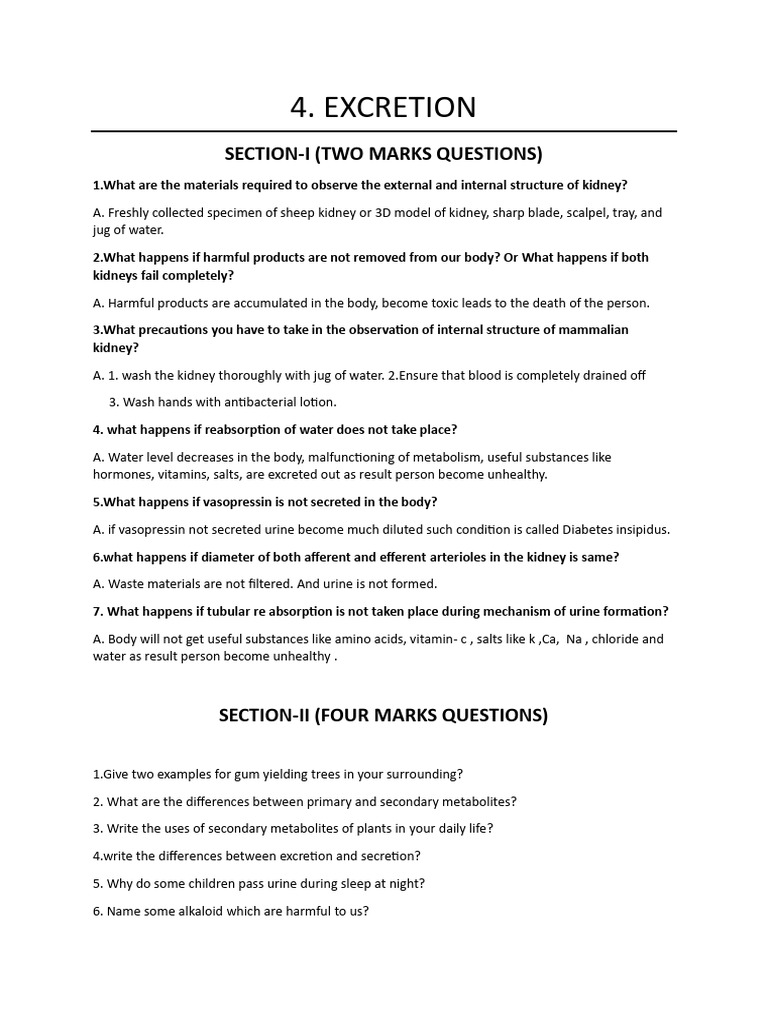 Excretion Pdf Kidney Excretion