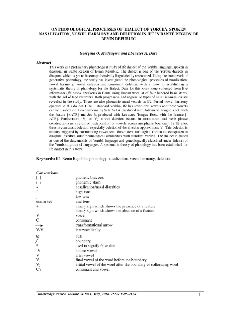 On Phonological Processes of Dialect of | PDF | Consonant | Word