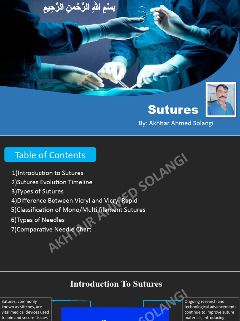 Sutures-1 by Solangi Bhae | PDF | Surgical Suture | Surgery