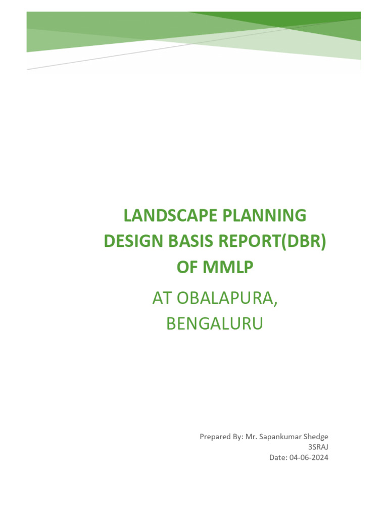 Landscape Design Basis Report for MMLP | PDF | Topsoil | Irrigation