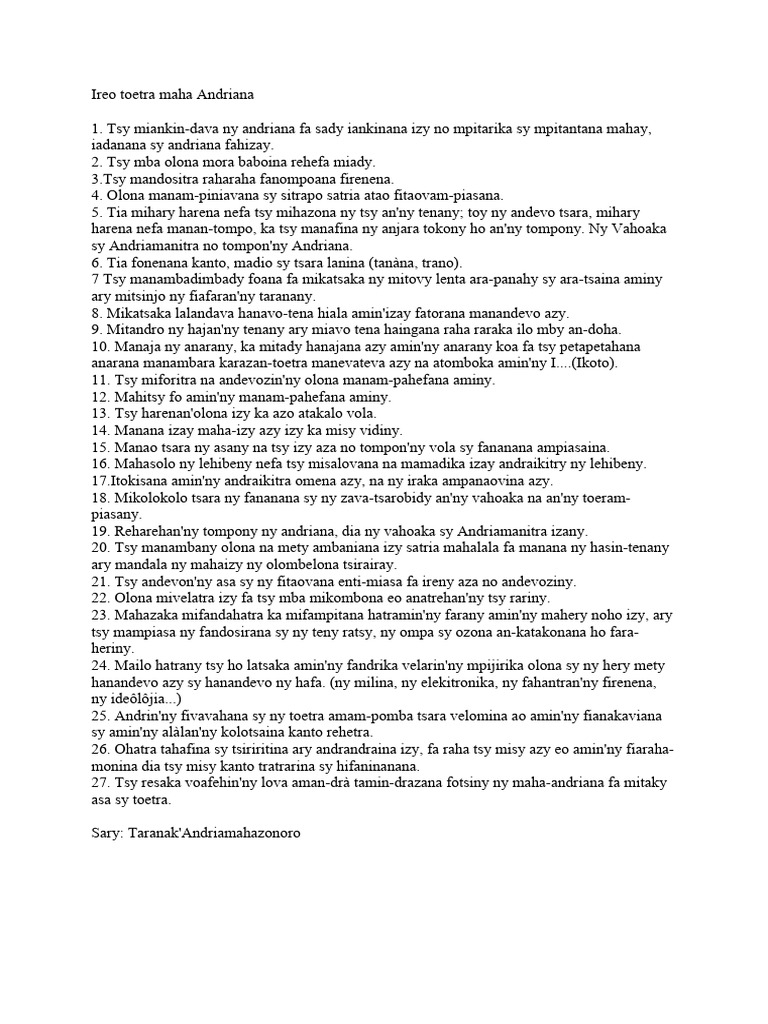Ireo Toetra Maha Andriana PDF
