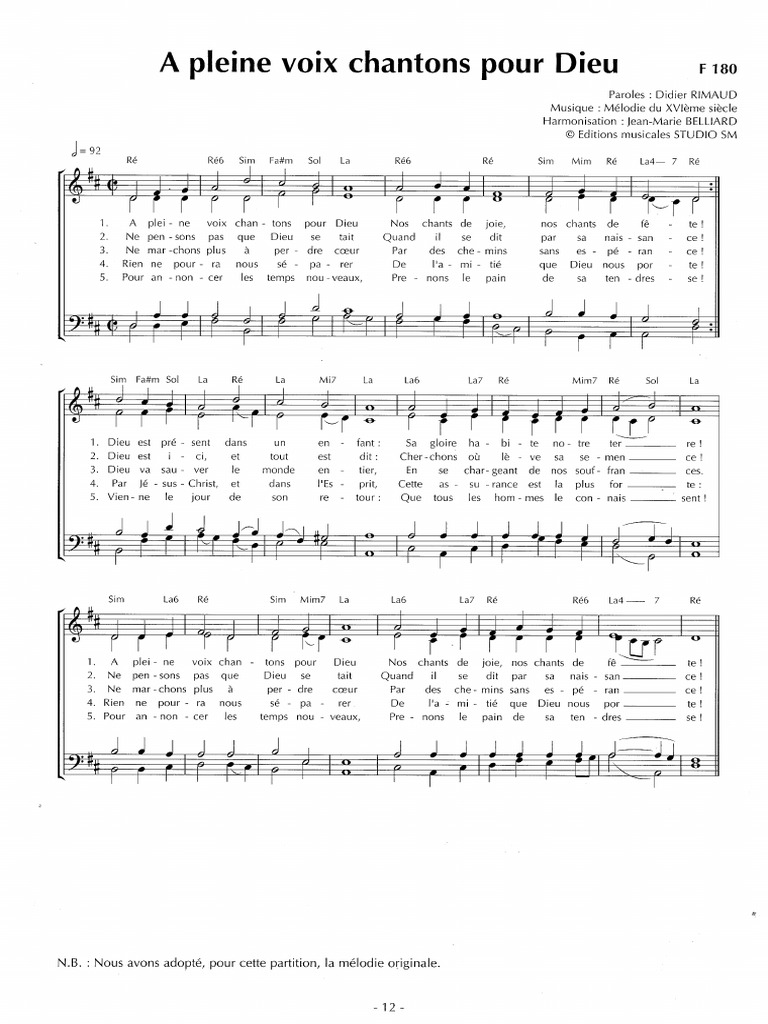 A Pleine Voix Chantons Pour Dieu Pdf