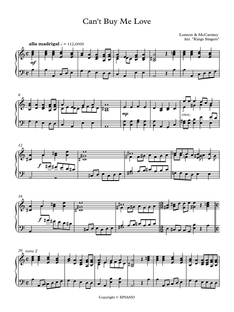Can't Buy Me Love | PDF | George Martin | Chansons écrites