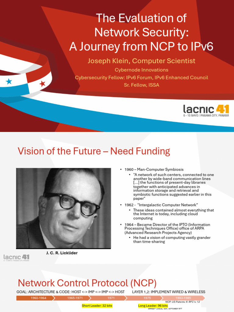 The Evaluation of Network Security A Journey From NCP To Ipv6 Lacnic 41 ...