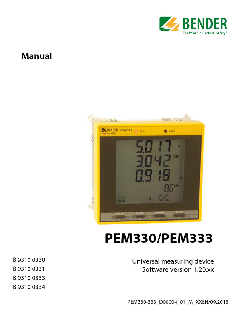 PEM330-333 - Manual | PDF | Safety | Fuse (Electrical)
