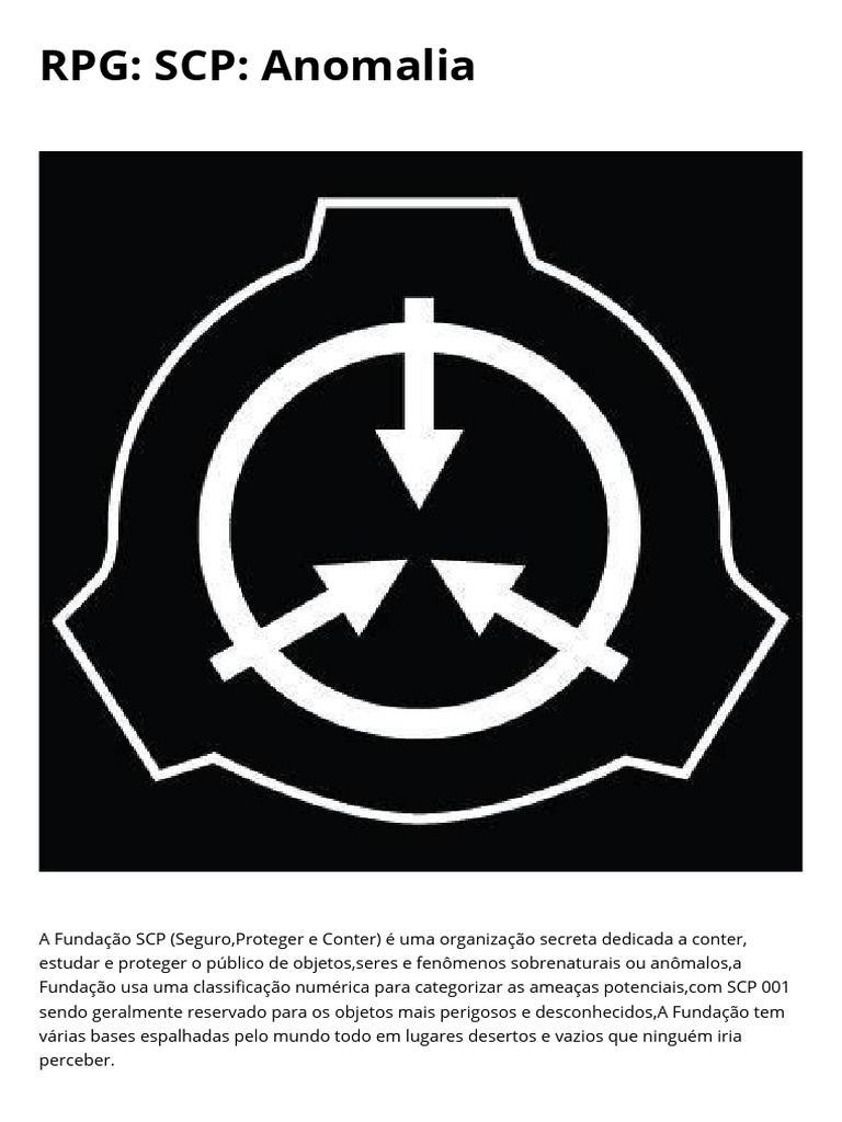 Fundamentos da Fundação SCP e ALS | PDF | Jogos de RPG | Motivação