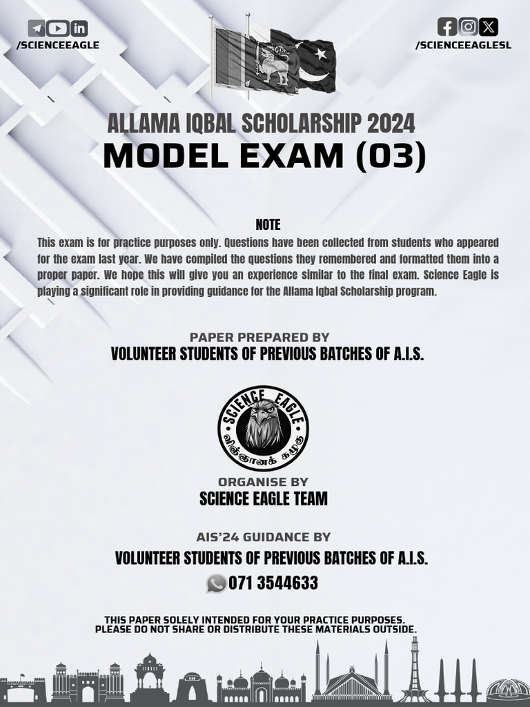 Allama Iqbal Scholarship 2024 Exam Practice | PDF | Gases | Force