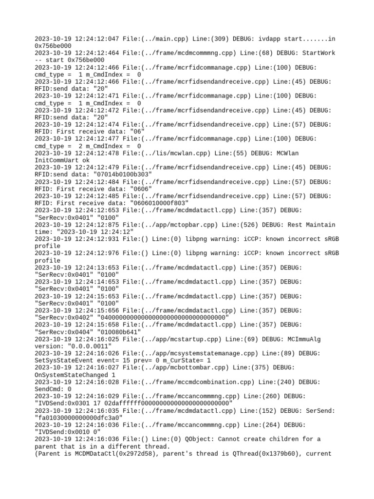 Debug Log Analysis for RFID System | PDF | Thread (Computing) | Computing