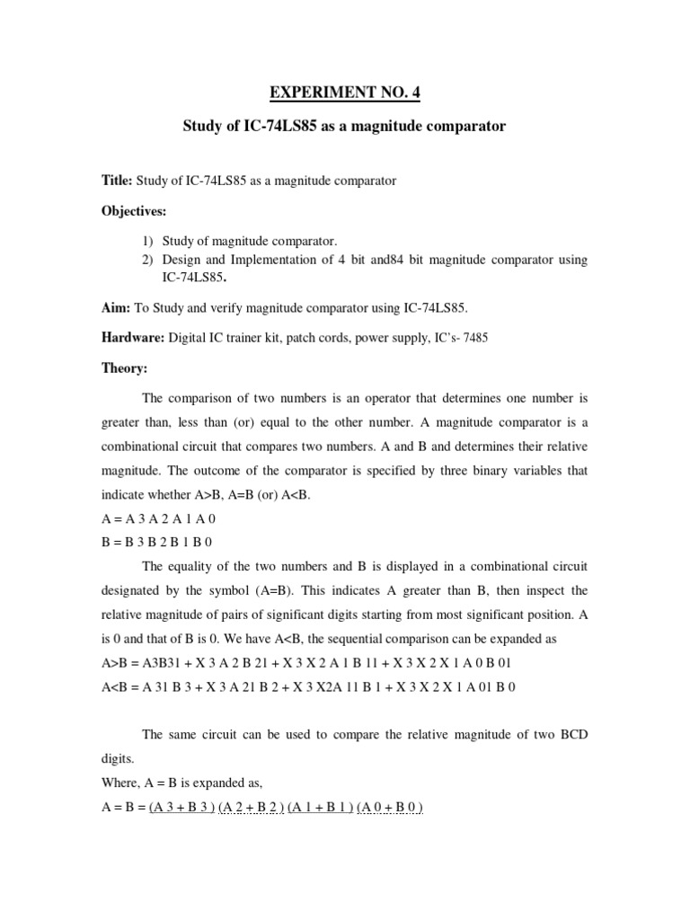 EXPERIMENT NO 4A and 4B | PDF | Computer Science | Electronic Circuits