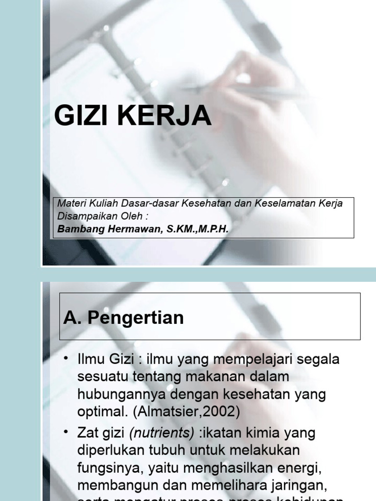 Materi Kuliah Gizi Kerja Pdf