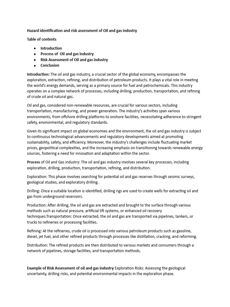 Hazards and Good Practices in Oil and Gas Industry | PDF | Petroleum ...