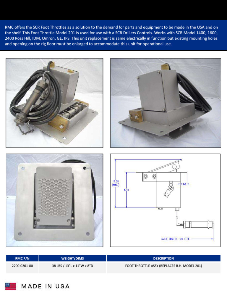 SCR Foot Throttle Datasheet | PDF