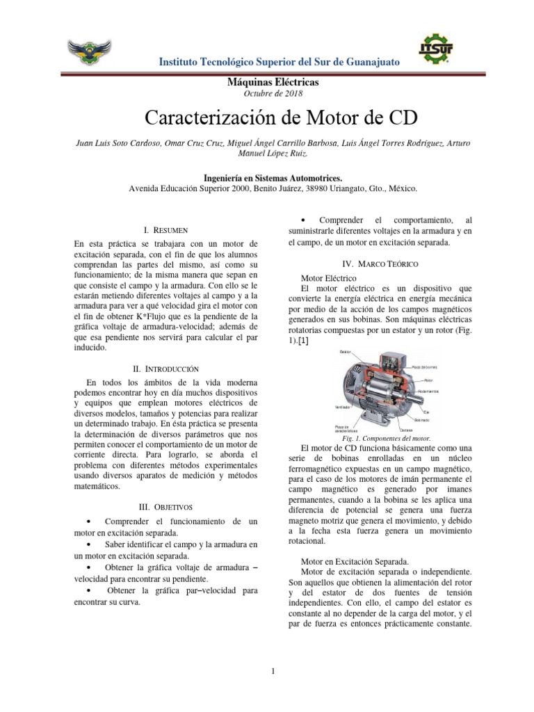 Estudio de Motor Eléctrico de CD | PDF | Motor eléctrico | Inductor