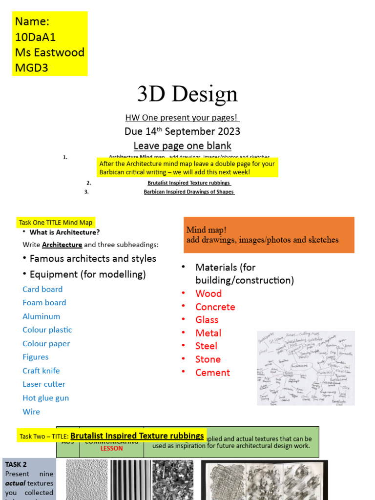Year 10 3D Design HW One | PDF | Drawing