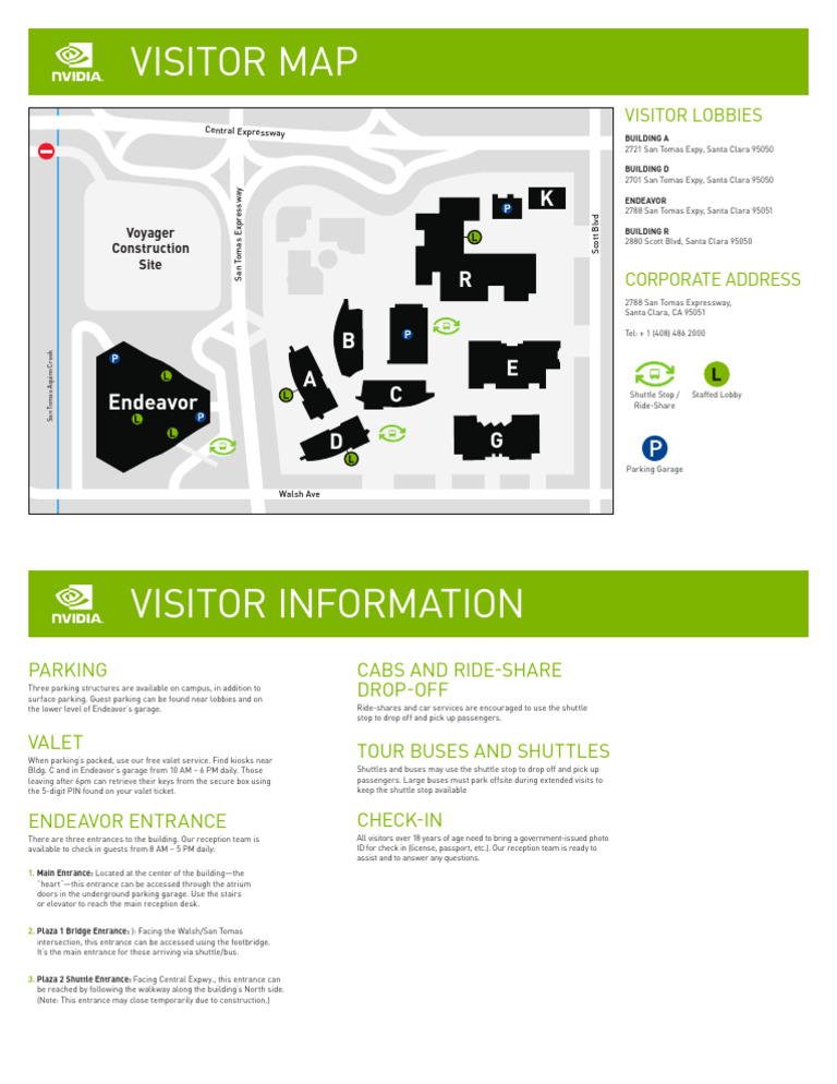 Visitor-Map-2019 Nvidia HQ Santa Clara | PDF | Transport