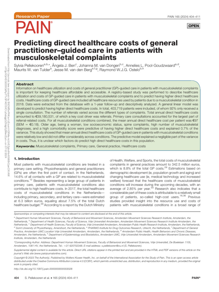 Predicting Direct Healthcare Costs of General.16 | PDF | Health Care ...