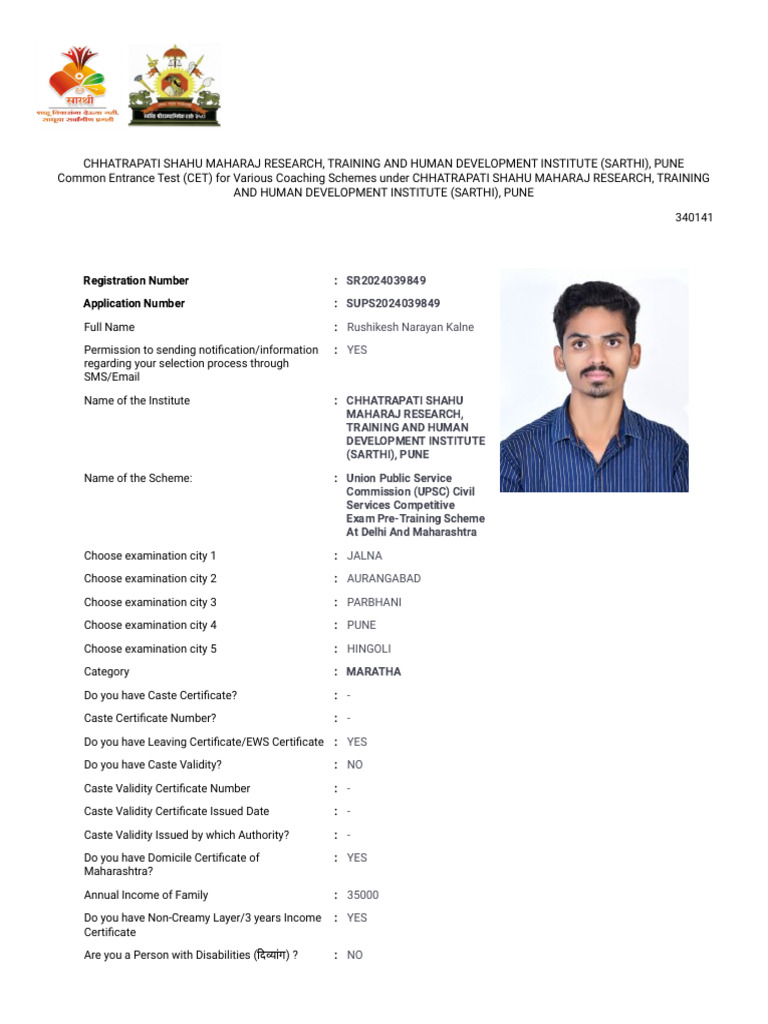 Common Entrance Test (CET) For Various Coaching Schemes Under ...
