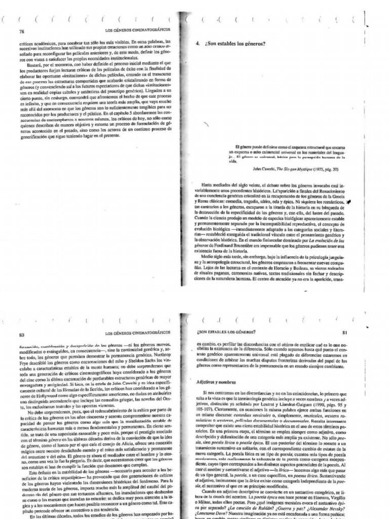Rick Altman - Caps 4, 5 y 10 - Los Géneros Cinemayográficos | PDF