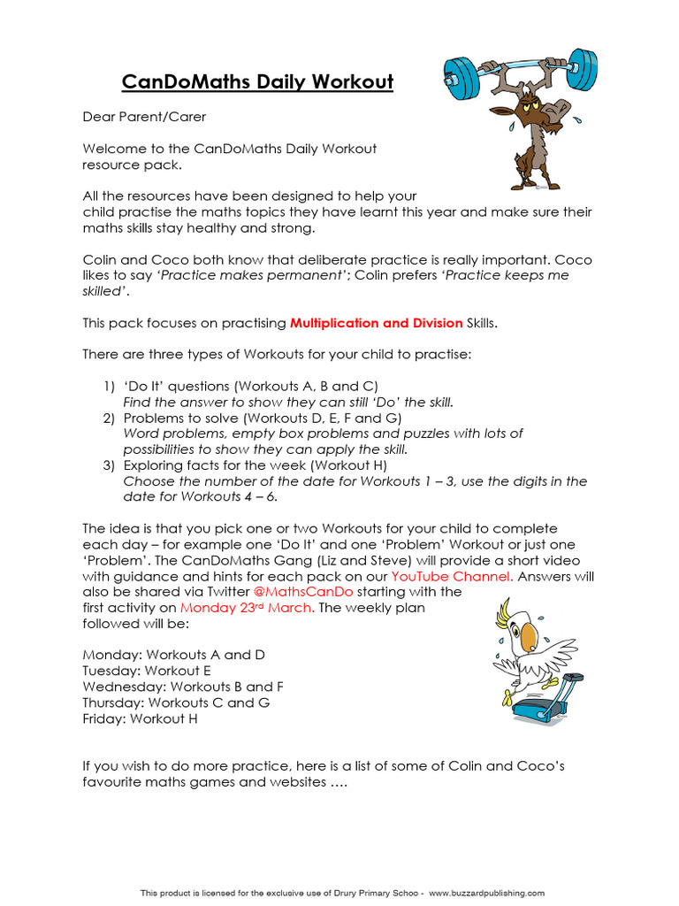 Candomaths Workouts 4 Pdf Multiplication