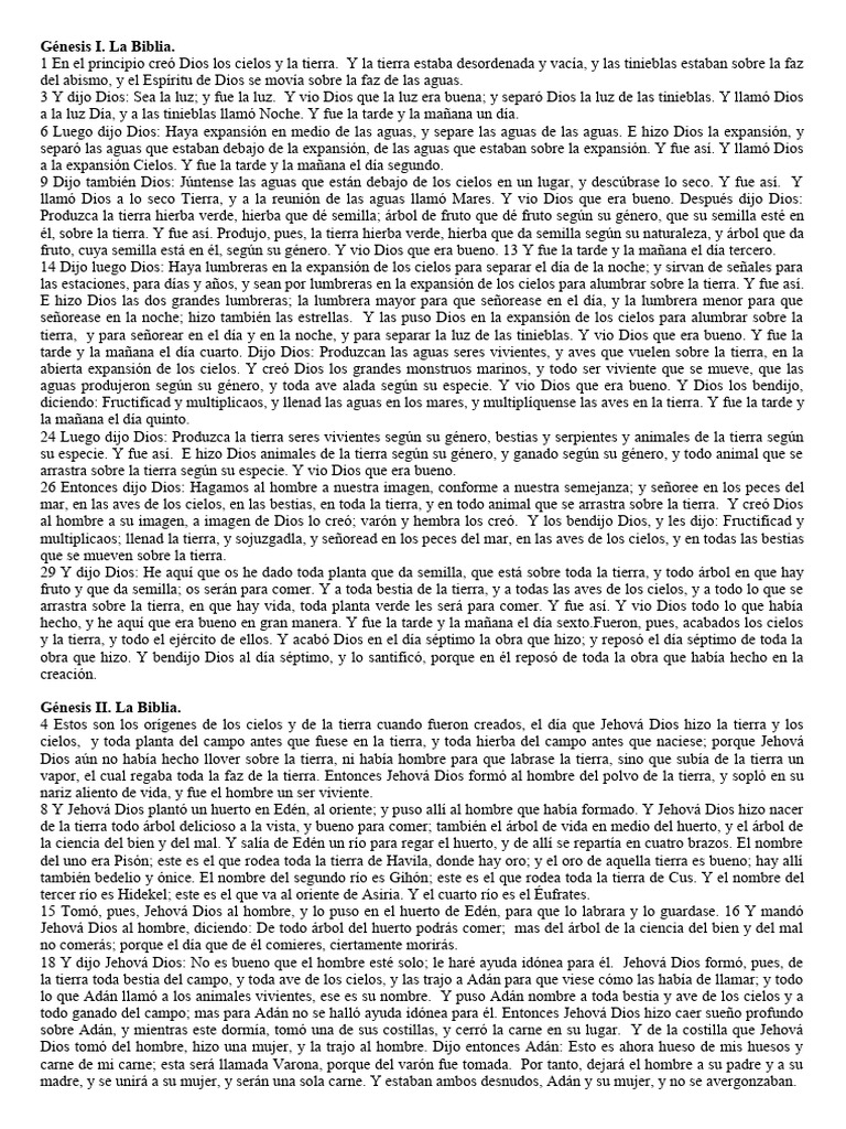 Creación del Mundo en Génesis | PDF | Jardín del Edén | Adán