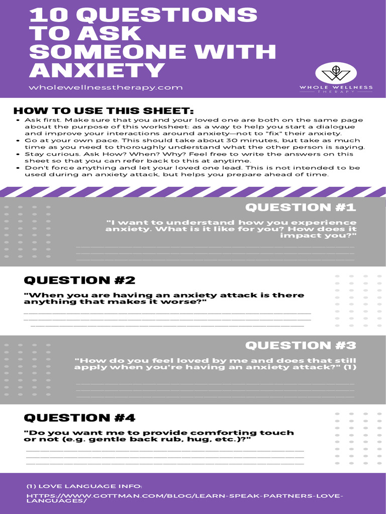 10 Questions To Ask Someone With Anxiety | PDF | Self-Improvement ...