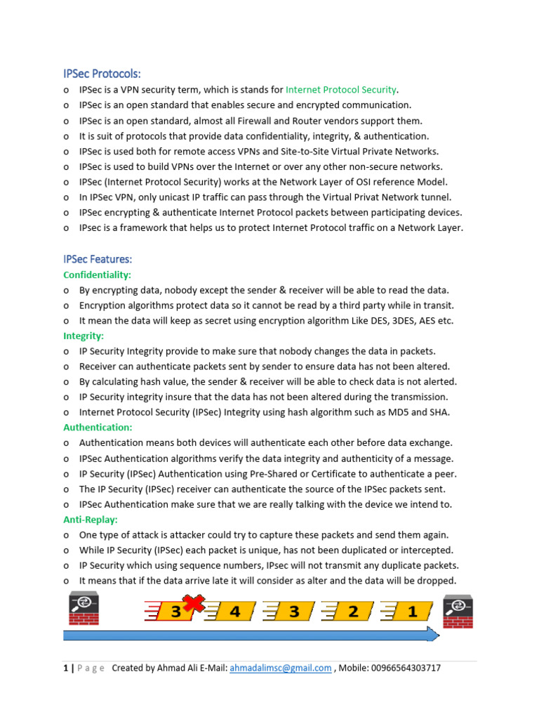 Understanding IPSec Protocols and Features | PDF | Virtual Private ...