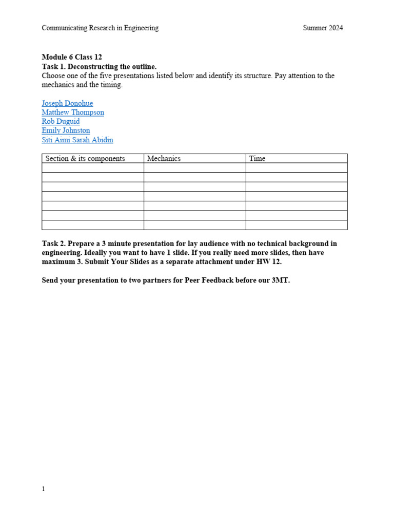 Handout 12 3 Minute Thesis Presentation | PDF | Art | Technology ...