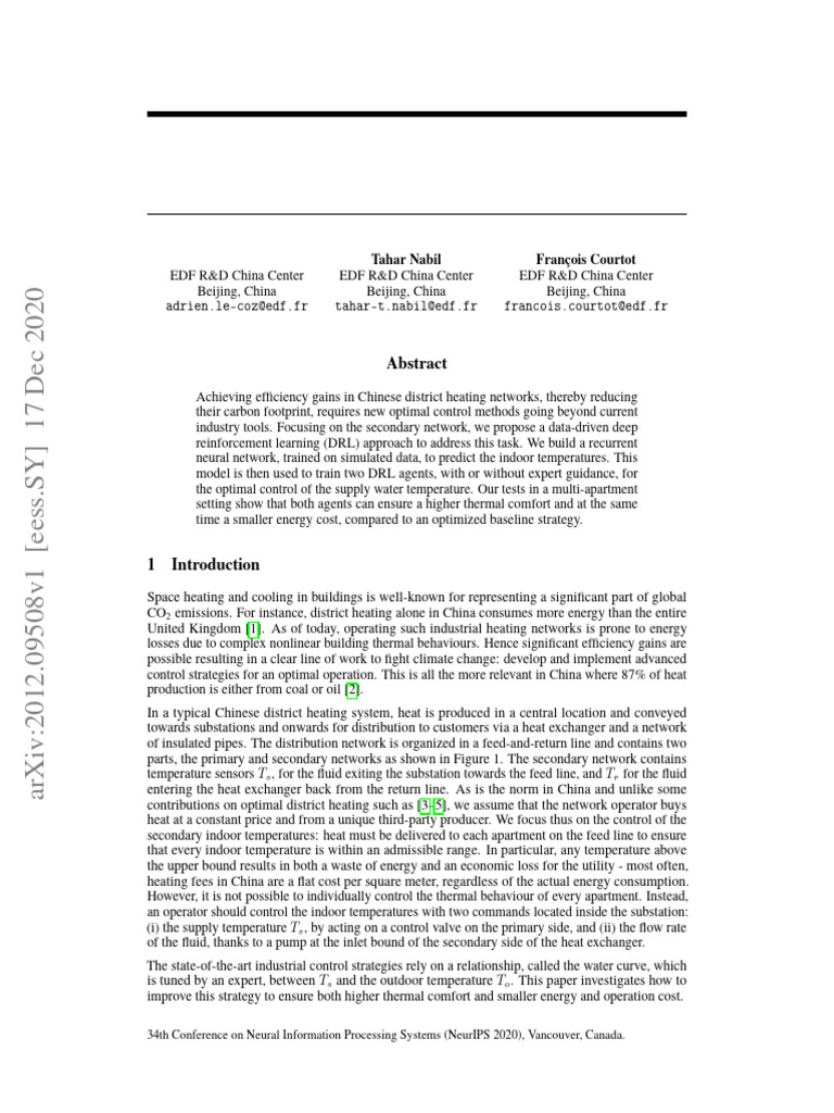 Deep Learning for District Heating Control | PDF | District Heating | Heat