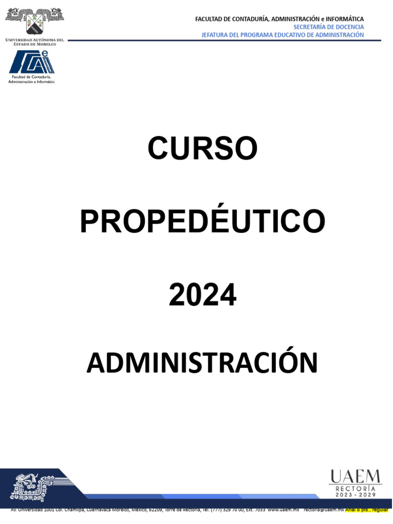 Introducción al Curso de Administración 2024 | PDF | Business ...
