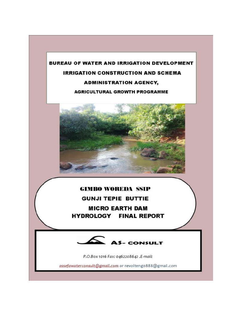 1-Gunji Dam Ssip Haydrology Fainal | PDF | Dam | Reservoir