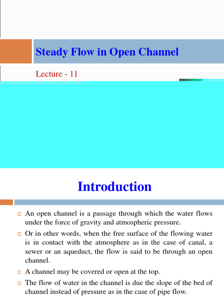 Lecture 11 steady flow in open channels autosaved pdf mechanical