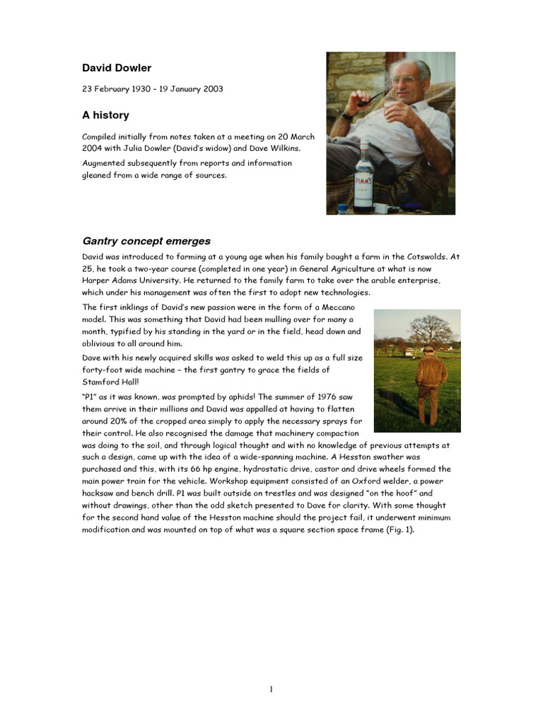 David Dowler Gantry Tractor | PDF | Tractor | Tillage