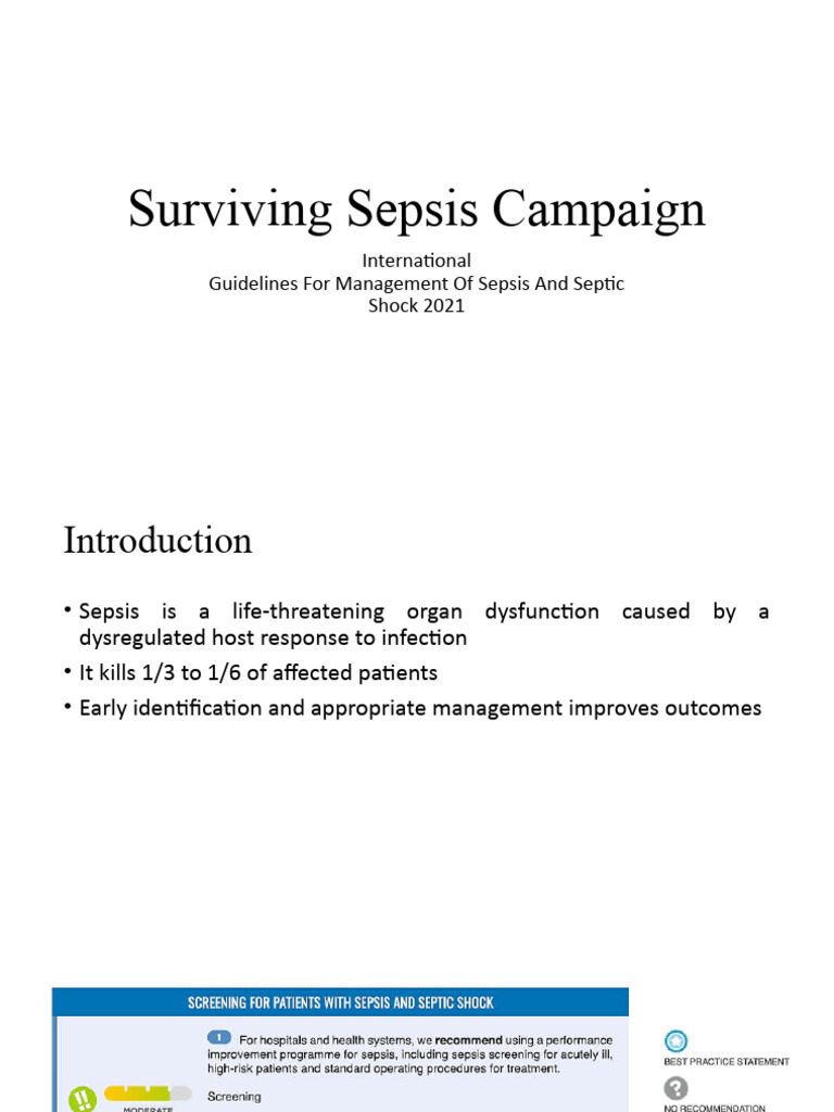 Surviving Sepsis Campaign Pdf Sepsis Shock Circulatory