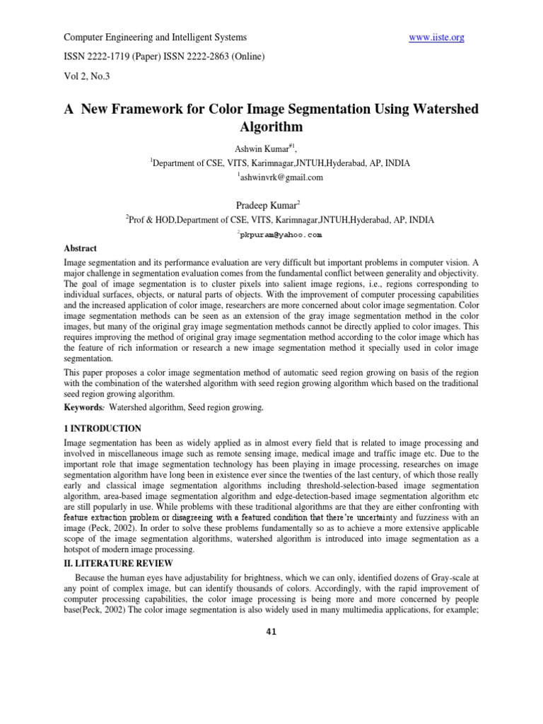 Color Image Segmentation with Watershed | PDF | Technology & Engineering