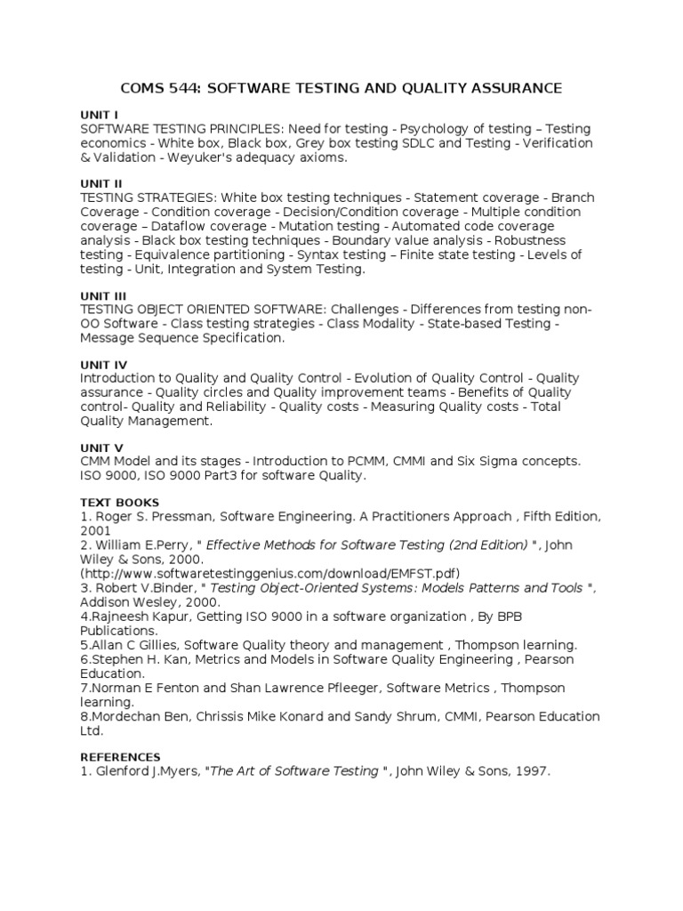 Software Testing & QA Course Guide | PDF | Software Testing | Quality ...
