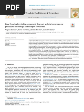 2020 Food Fraud Vulnerability Assessment Towards a Global Consensus on Procedures