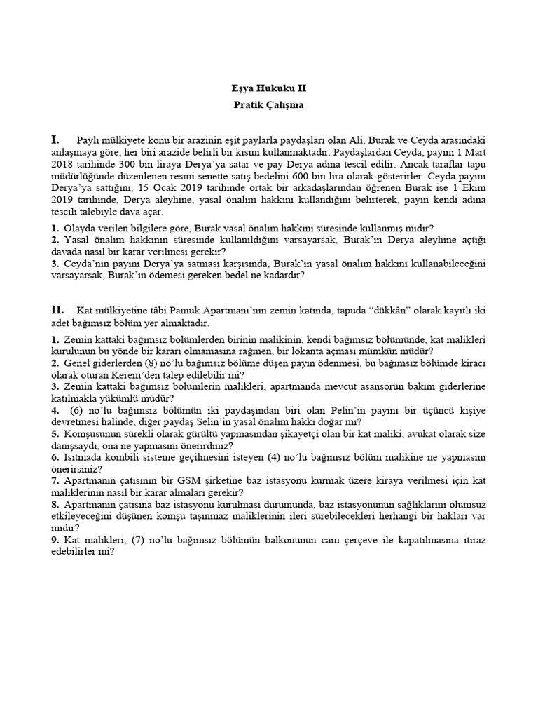Eşya II Pratik 2 | PDF