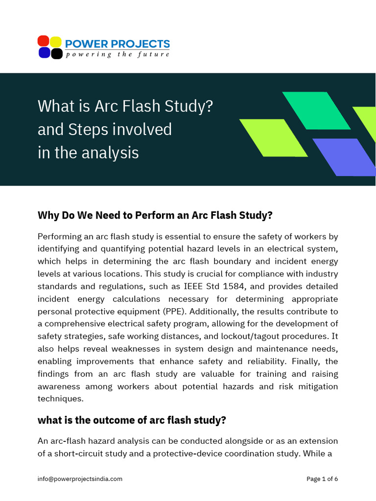 Arc Flash Study: Importance & Steps | PDF | Electrical Engineering ...