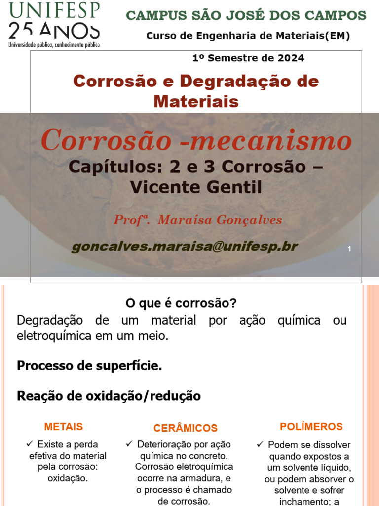 Corrosão e Degradação de Materiais | PDF | Corrosão | Eletroquímica