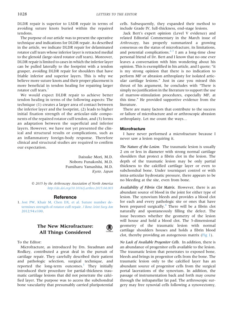 DLDR vs LSDR Repair for Rotator Cuff Tears | PDF | Bone | Clinical Medicine