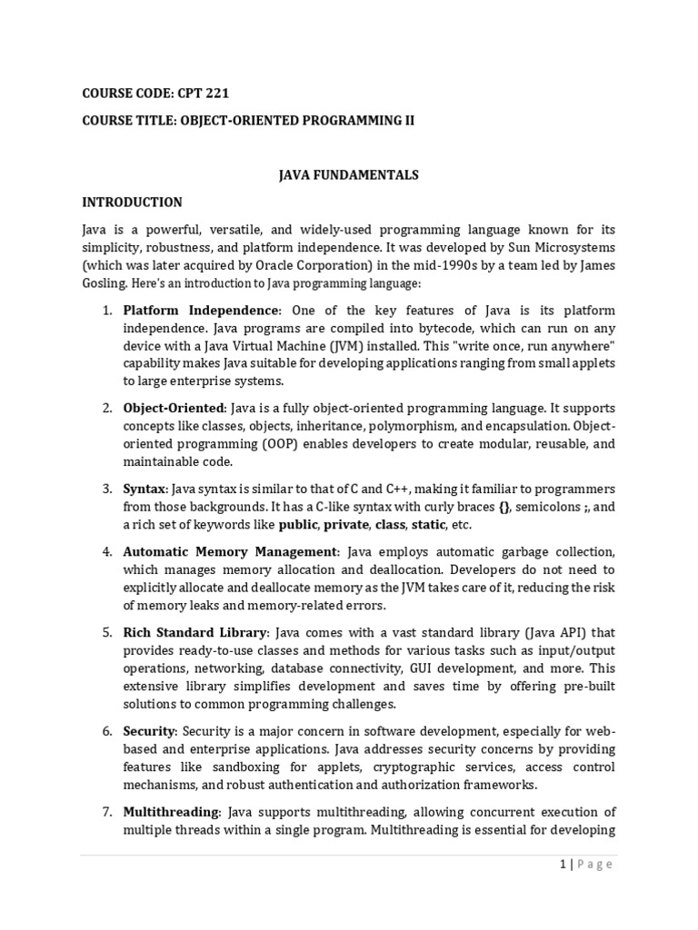 Java | Download Free PDF | Method (Computer Programming) | Class ...
