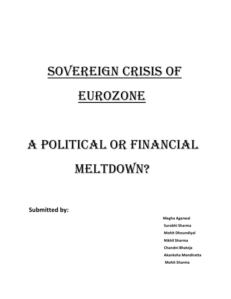 IFM Euro Crisis Report | PDF | Euro | Economy Of Europe