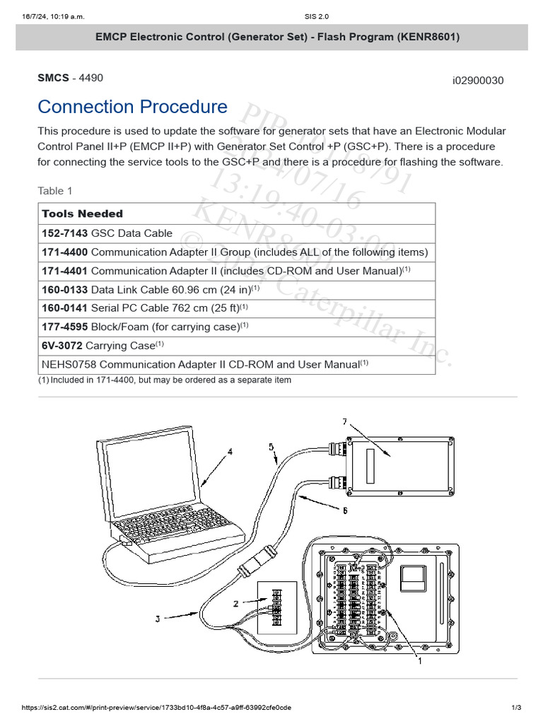 EMCP Electronic Control (Generator Set) - Flash Program (KENR8601 ...