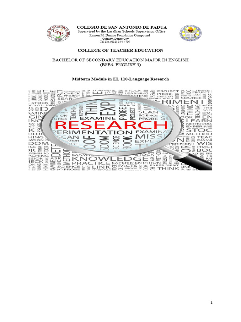 Midterm Module in Lang Educ Research 22 23 | PDF | Hypothesis | Null ...