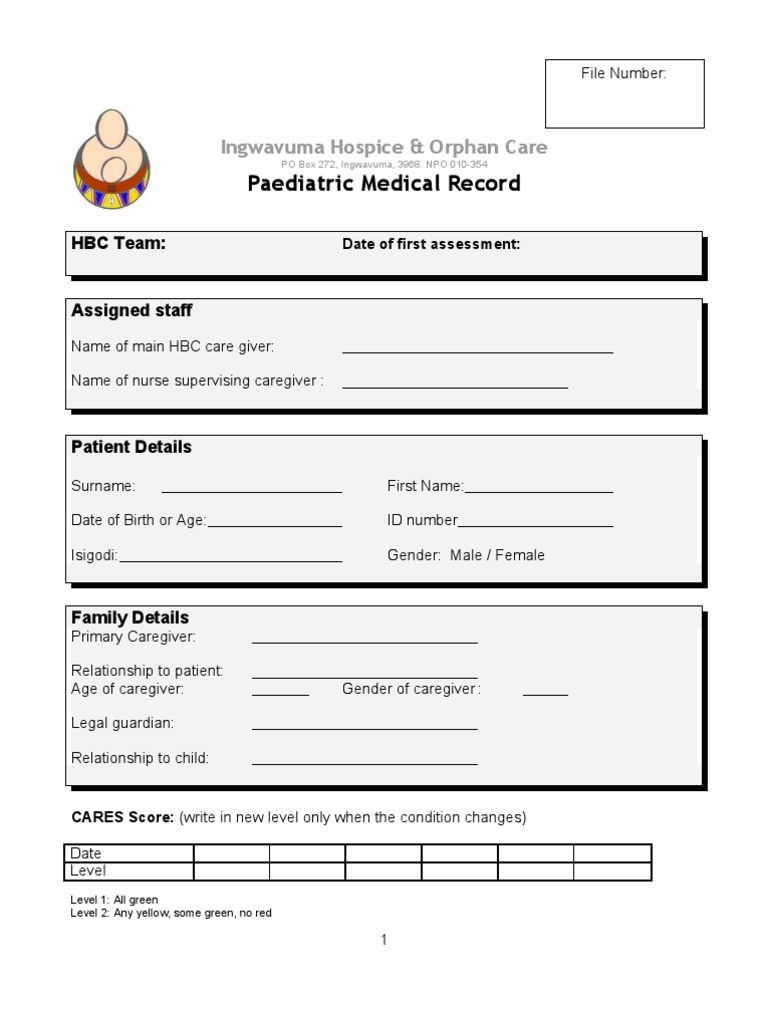 Peadiatric Medical Assessment | PDF | Caregiver | Patient