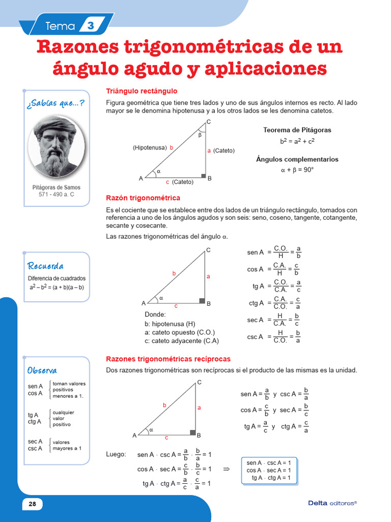 Razones Trigonometricas | PDF | Trigonometría | Geometría