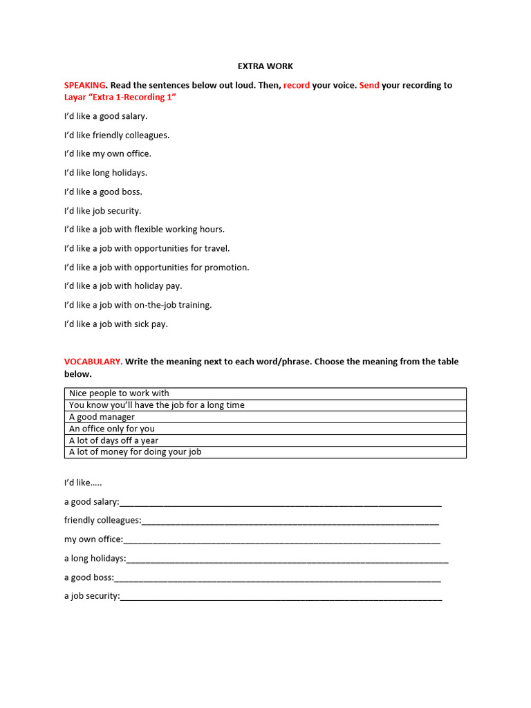 Extra 1 | PDF | Subject (Grammar) | Verb