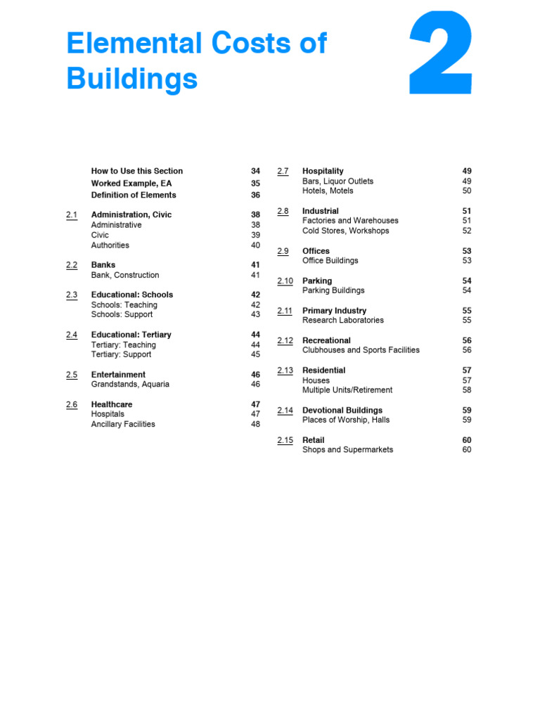 Rawlinson NZ Elemental Costs and Definitions | PDF | Wall | Door